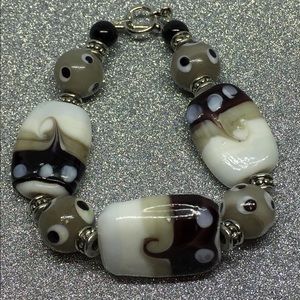 Handmade glass beads bracelet